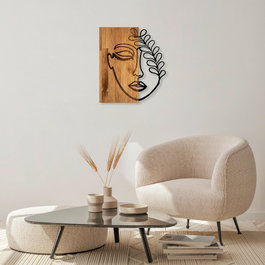 Wallity MA-281 Accesorio Decorativo de Pared en Nogal y Negro